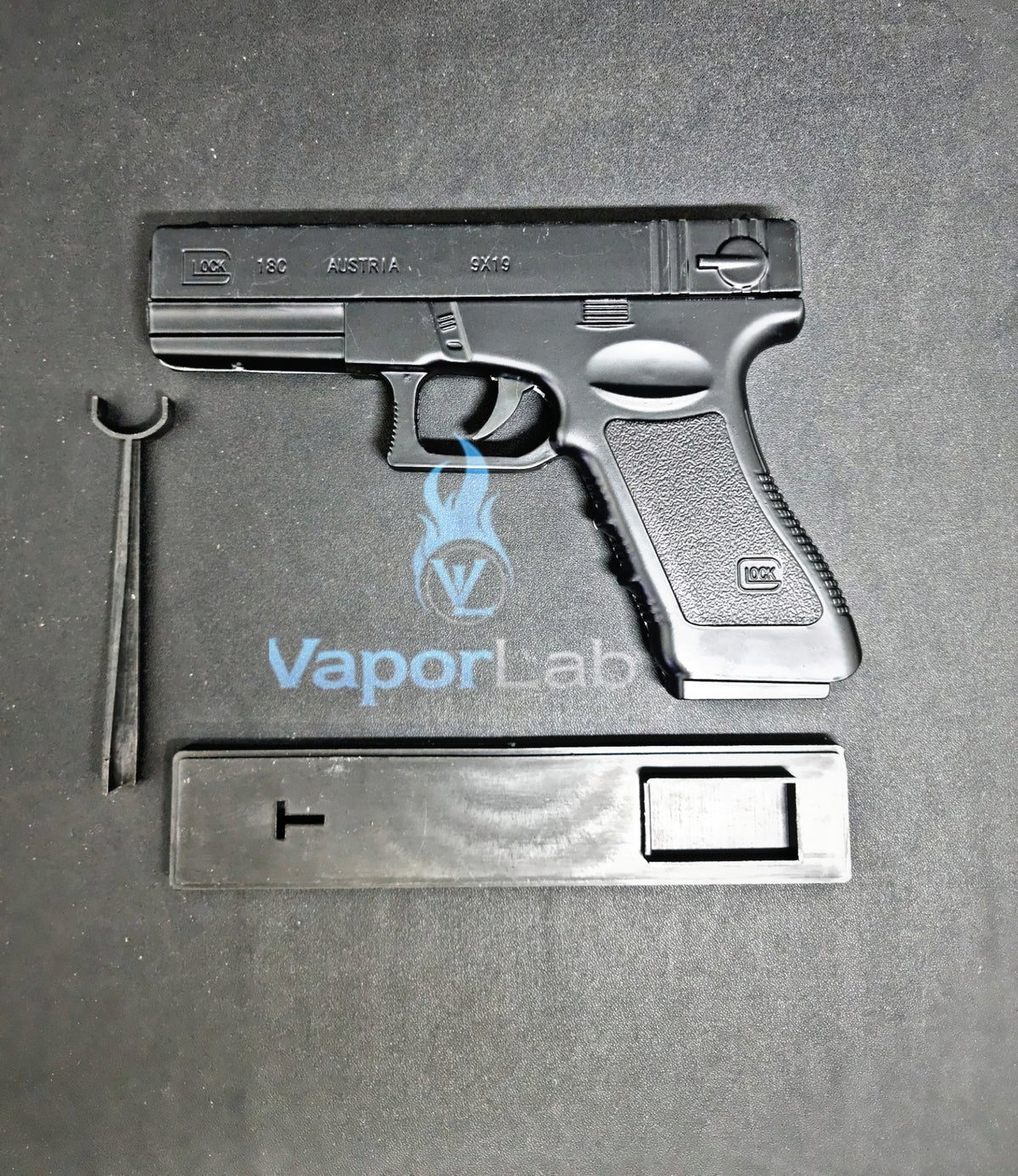 korek api gas bisa diisi ulang api bara merah model pistol glok 18 gun jet torch refillable gas lighter display collections