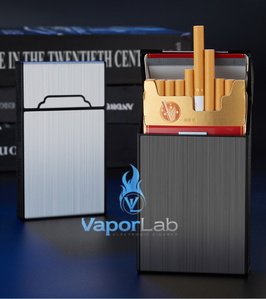kotak box tempat simpan rokok ukuran slim panjang 20 batang cigarette case lapisan luar metal