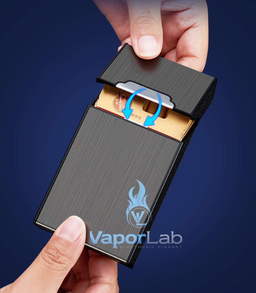 kotak box tempat simpan rokok ukuran slim panjang 20 batang cigarette case lapisan luar metal