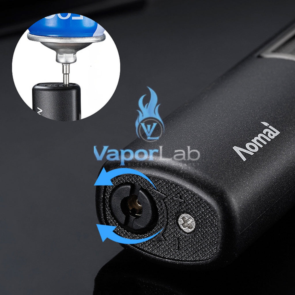 mancis korek api bara las biru merk AOMAI jet torch refillable gas lighter dengan kaca indikator