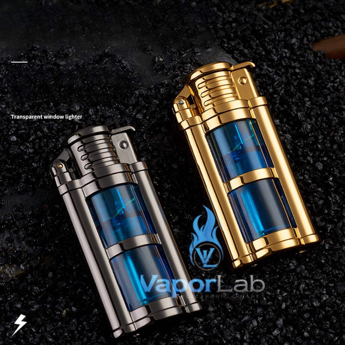 korek api bara torch refillable gas dapat diisi ulang classic vintage dengan kaca transparant windproof lighter