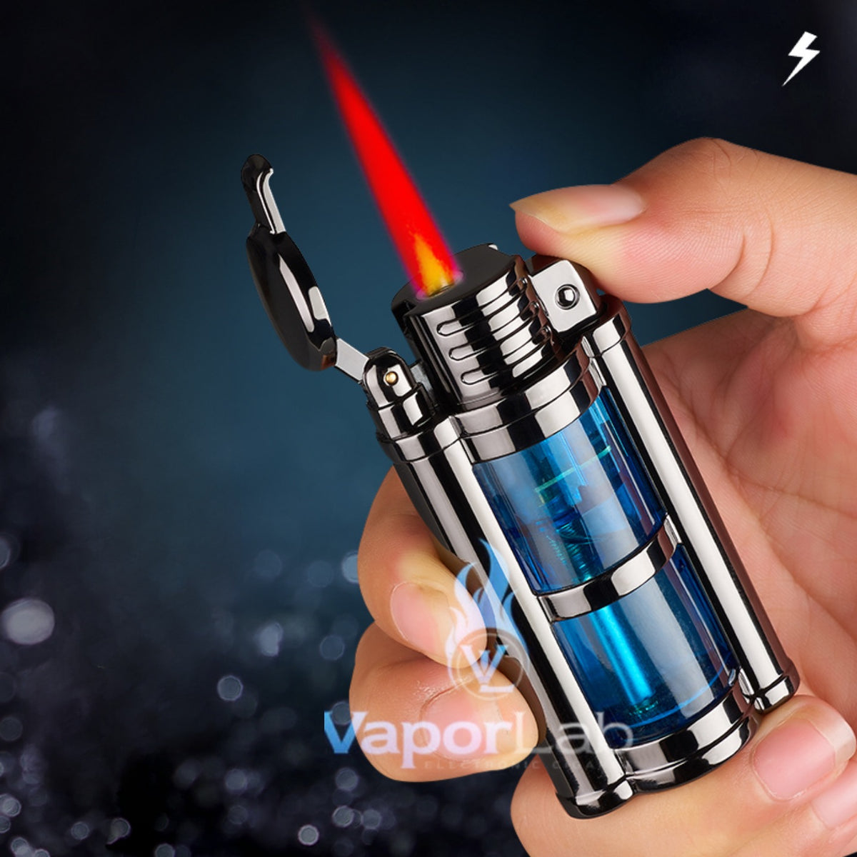korek api bara torch refillable gas dapat diisi ulang classic vintage dengan kaca transparant windproof lighter