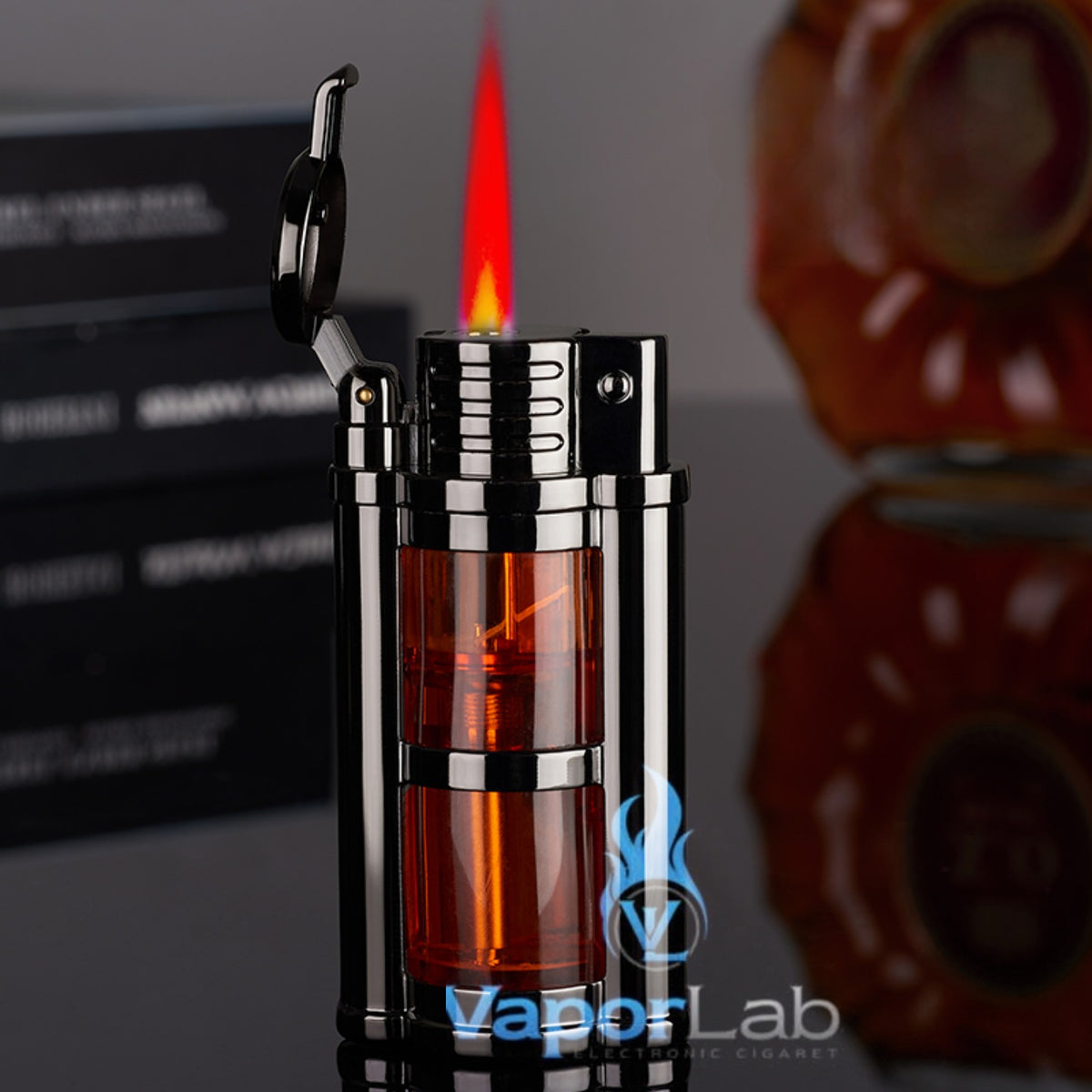 korek api bara torch refillable gas dapat diisi ulang classic vintage dengan kaca transparant windproof lighter
