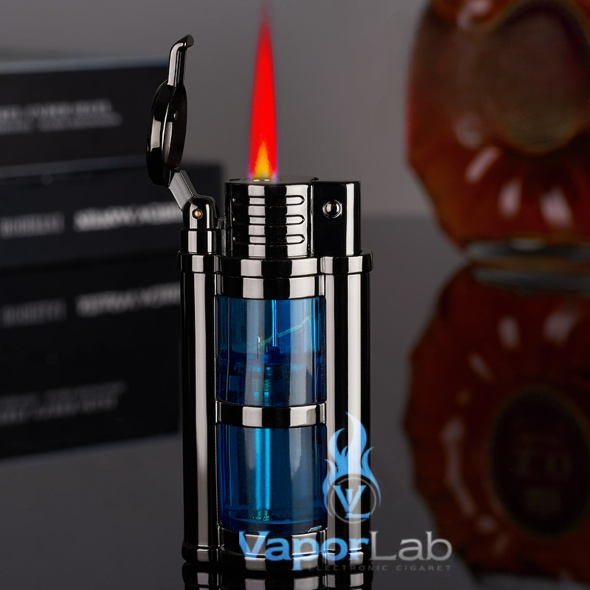 korek api bara torch refillable gas dapat diisi ulang classic vintage dengan kaca transparant windproof lighter
