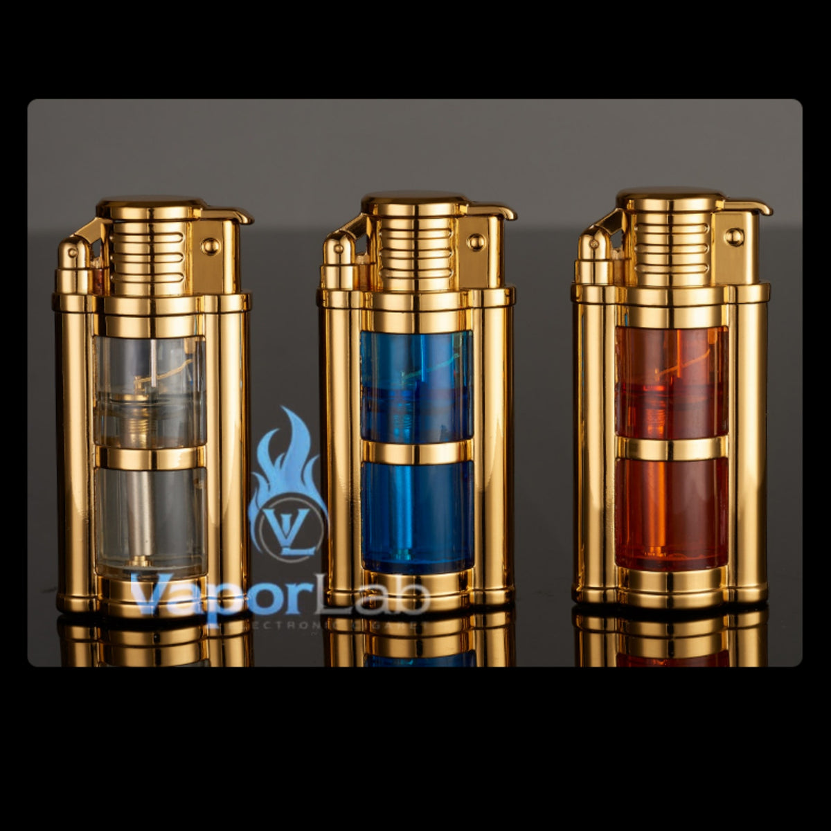 korek api bara torch refillable gas dapat diisi ulang classic vintage dengan kaca transparant windproof lighter