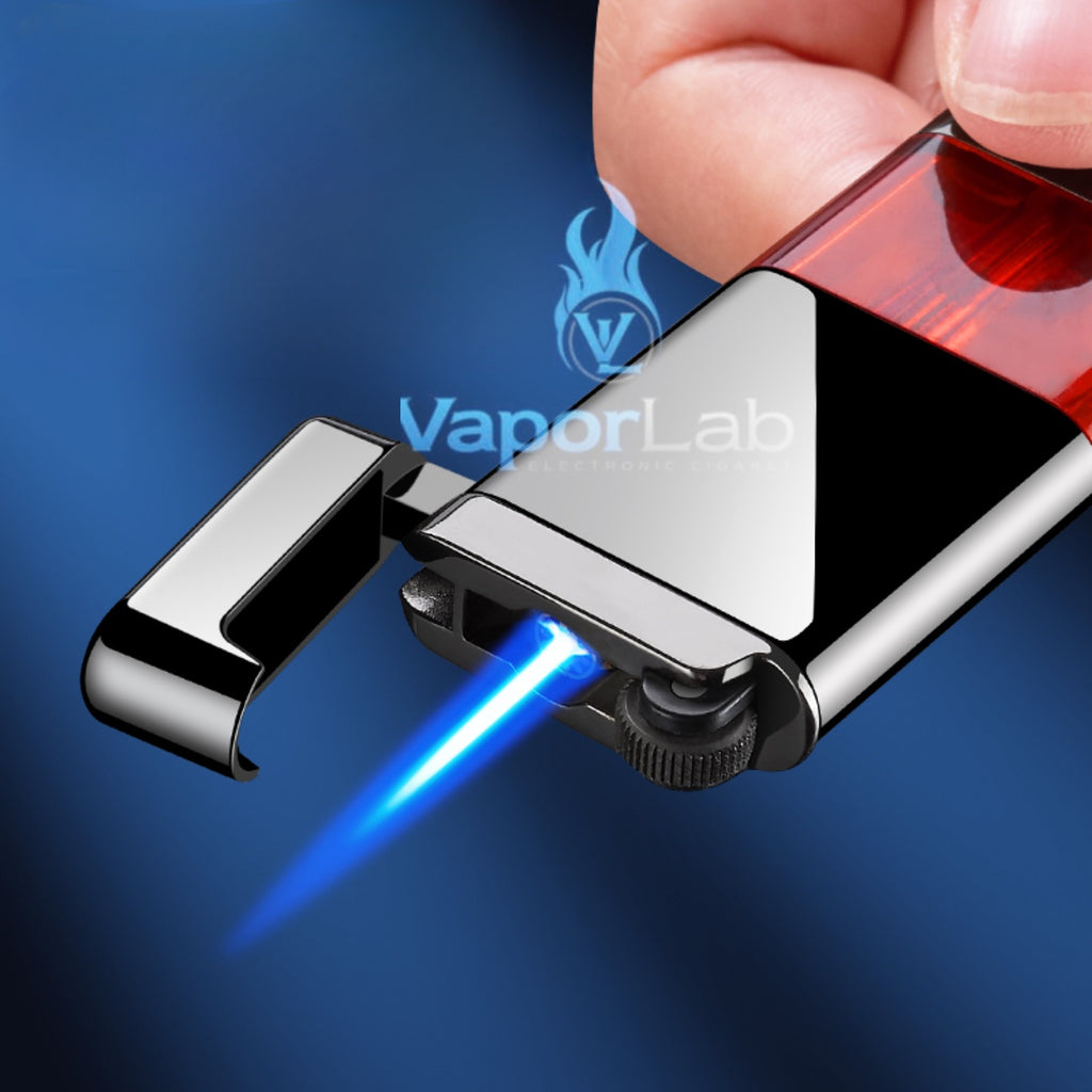 korek api roda api bara las slim gas torch refillable lighter polos dengan kaca gas transparant