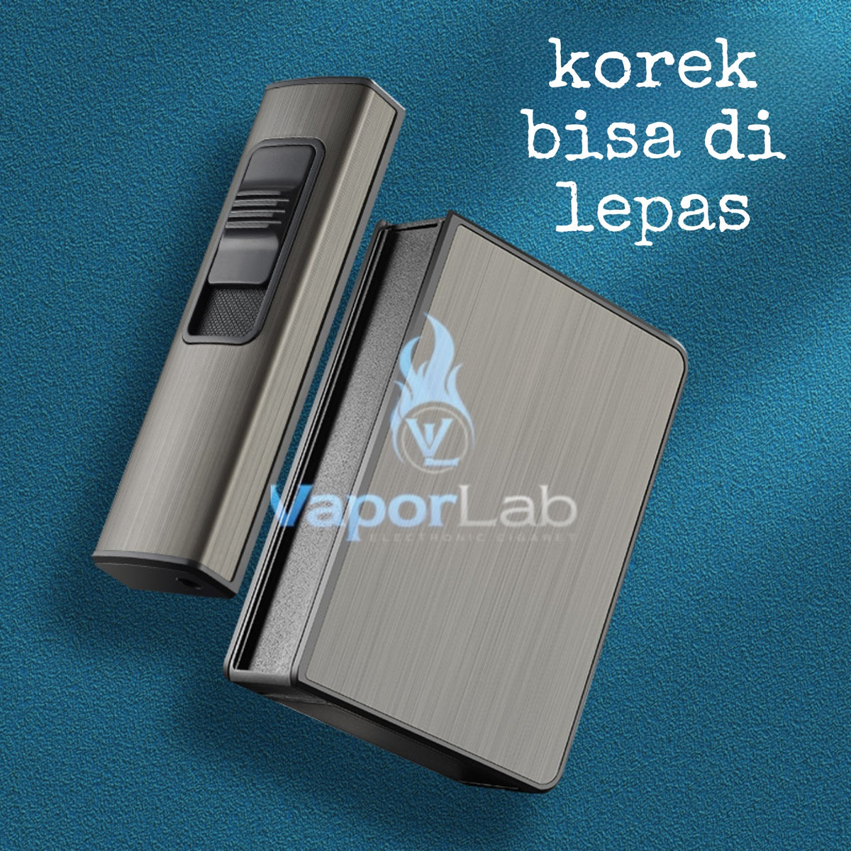 kotak box tempat simpan rokok plus korek api gas bisa di isi ulang isi 20  metal cigarette case with refillable gas lighter FOCUS YH105