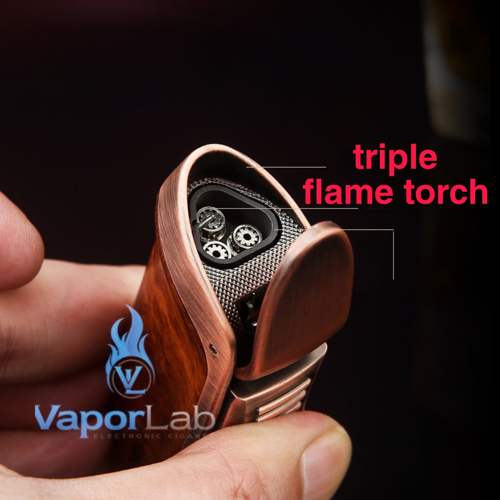 korek api cerutu bara las honest original triple jet torch refillable gas metal cigar lighter with hole puncher