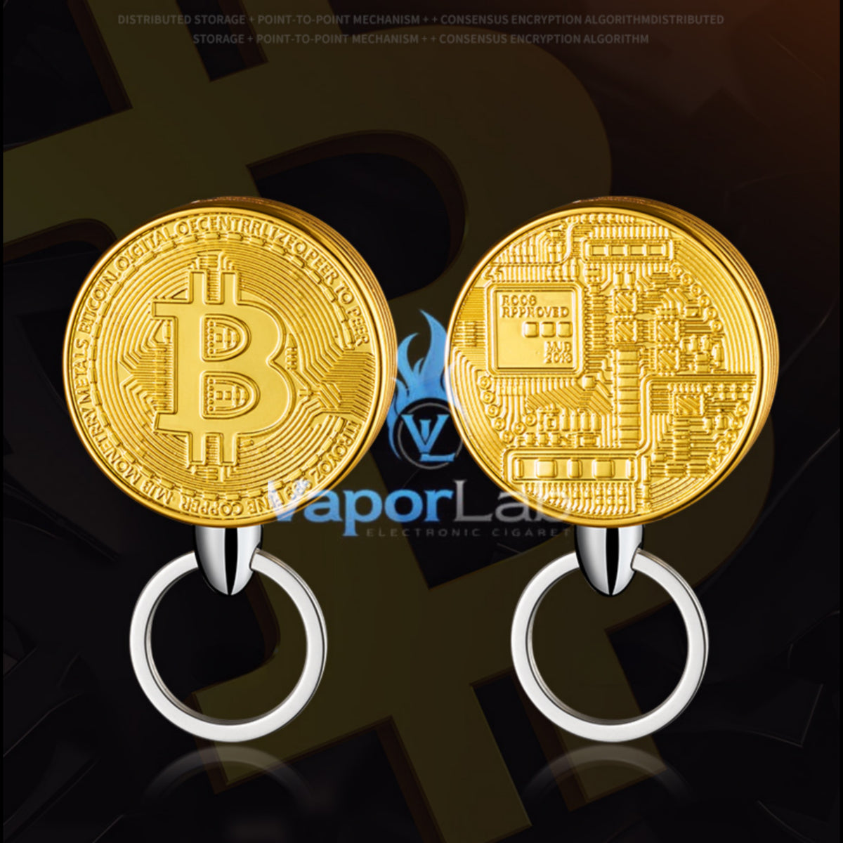 korek api gantungan kunci model bitcoin gold coin key chain refillable gas lighter unik lucu