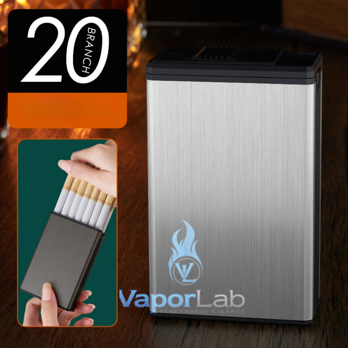 kotak box tempat simpan rokok cigarette case besi metal waterproof FOCUS YH108 isi 20 batang rokok putih pendek