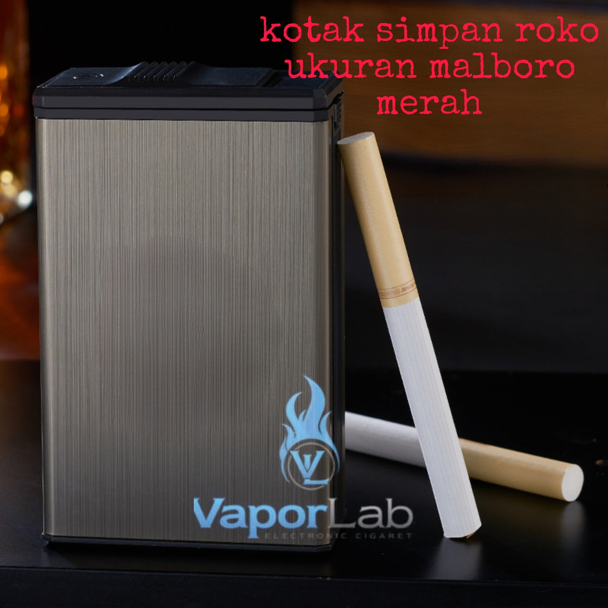 kotak box tempat simpan rokok cigarette case besi metal waterproof FOCUS YH108 isi 20 batang rokok putih pendek