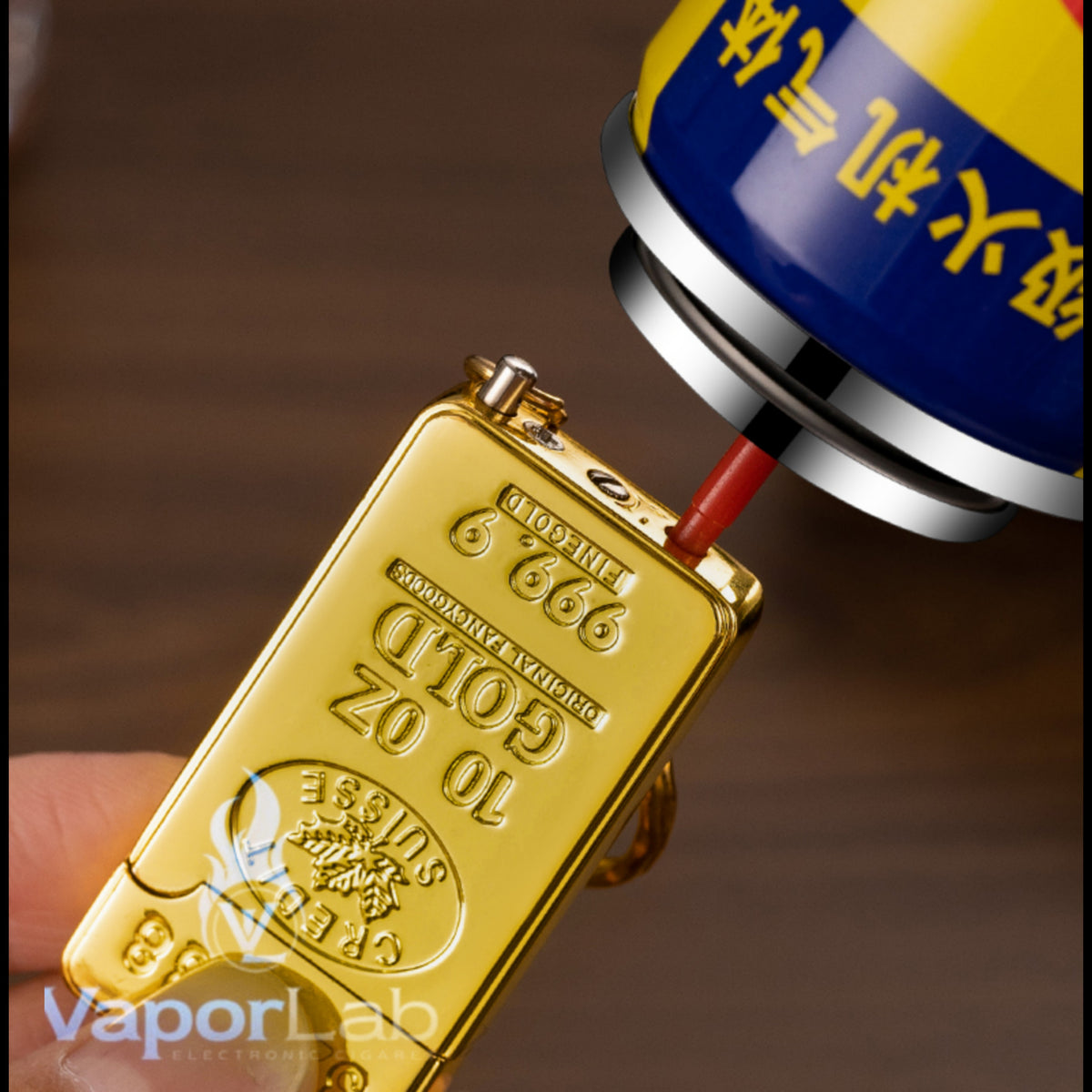 korek api gantungan kunci model emas gold bar key chain refillable gas lighter unik lucu