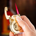 korek besi api bara merah classic vintage rocker arm bisa di spin spinning fidget refillable jet gas lighter unik dengan giftbox