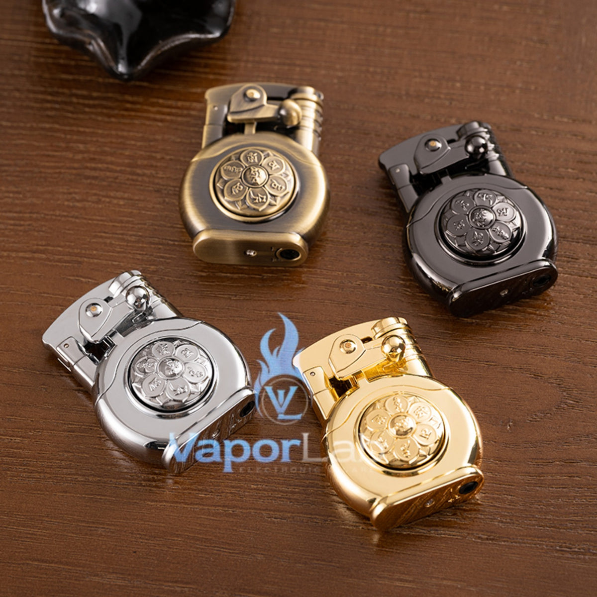 korek besi api bara merah classic vintage rocker arm bisa di spin spinning fidget refillable jet gas lighter unik dengan giftbox