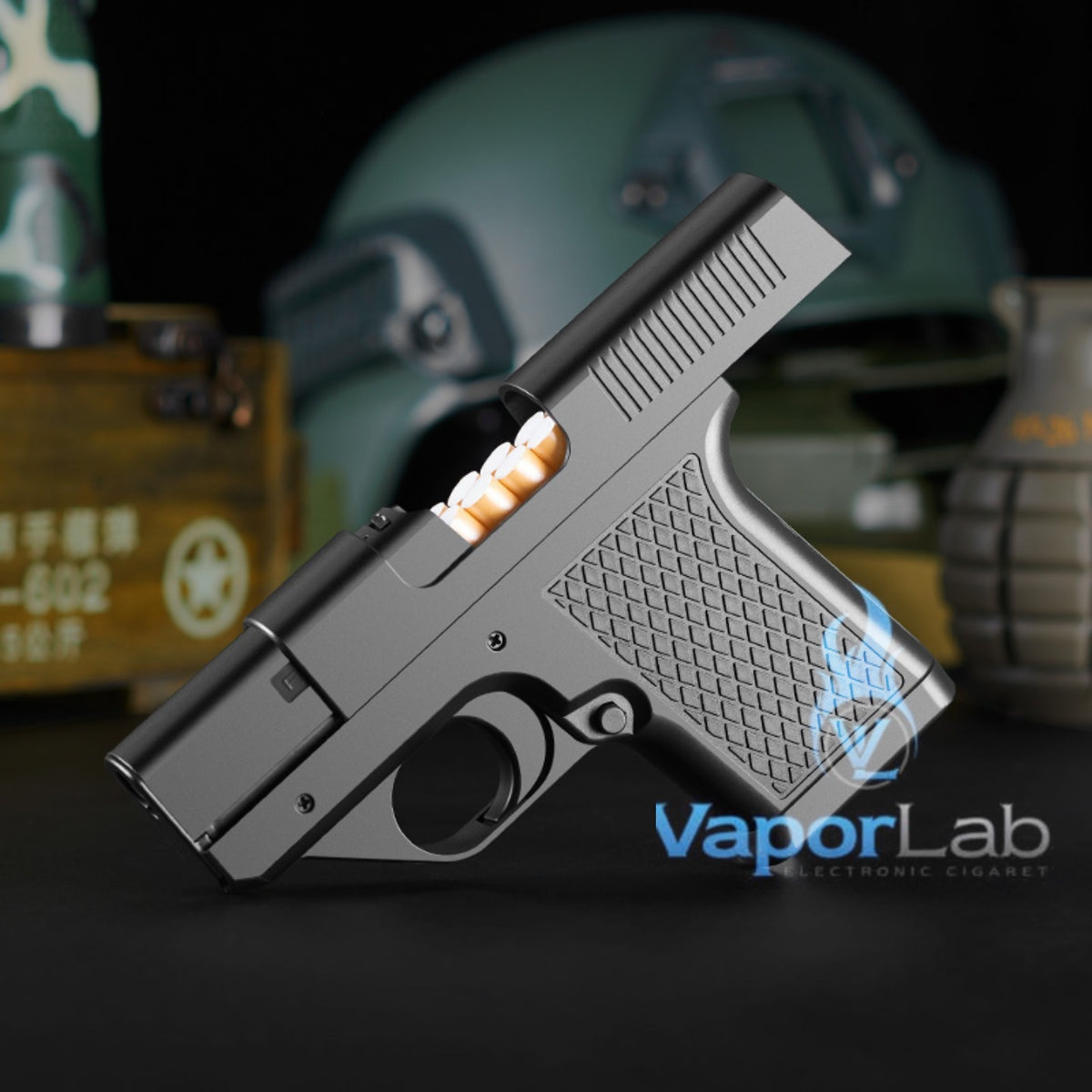 kotak box tempat simpan rokok universal all size merk focus plus korek api gas bisa diisi ulang model pistol dan magazin cigarette case gun lighter