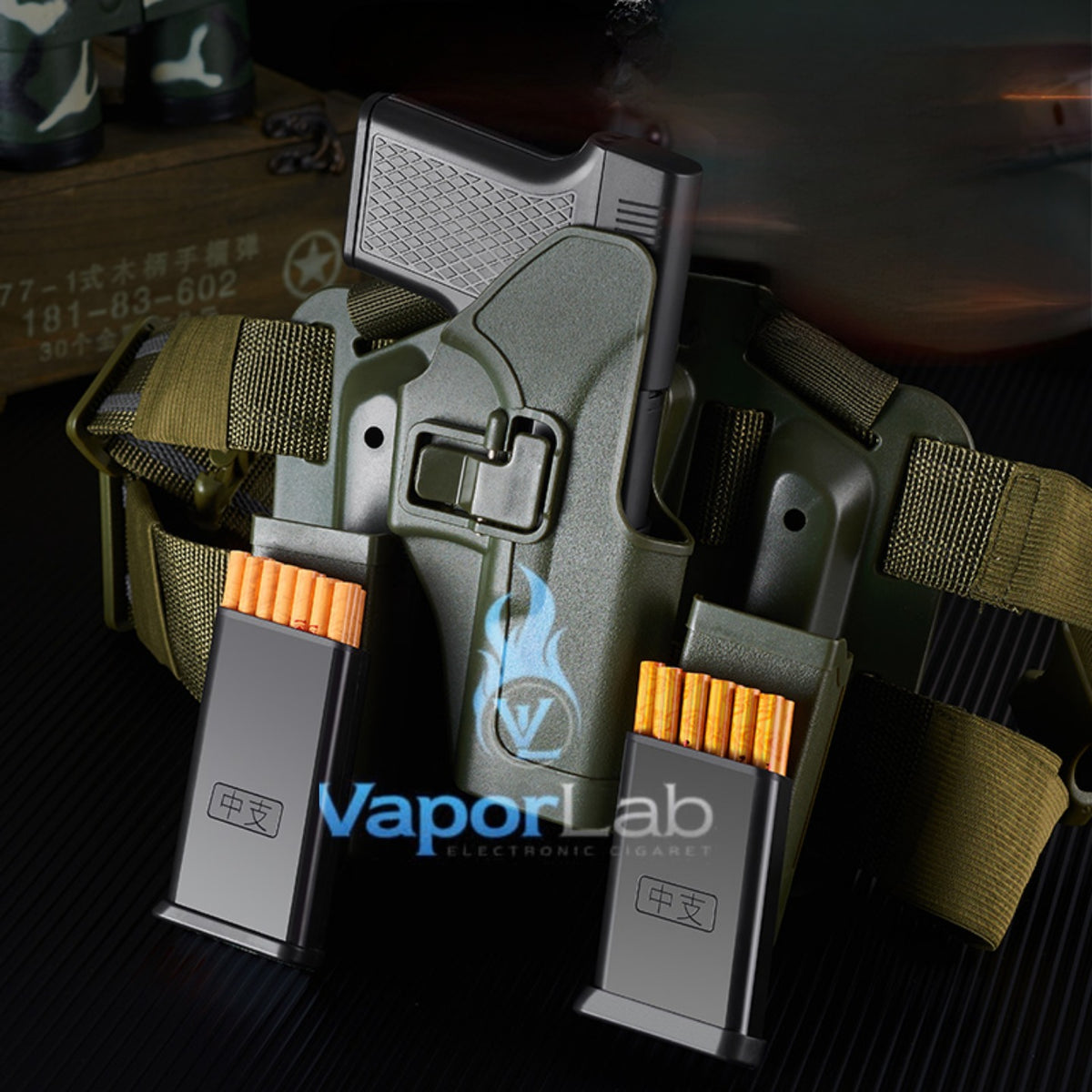 kotak box tempat simpan rokok universal all size merk focus plus korek api gas bisa diisi ulang model pistol dan magazin cigarette case gun lighter