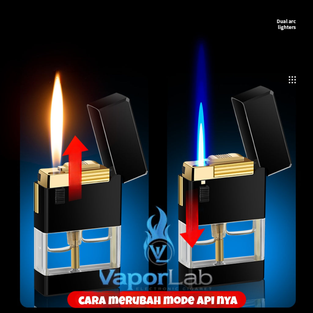 korek api dual mode bara las atau api ada kaca indikator gas transparant joox jet 2 in 1 refillable gas lighter ada denting