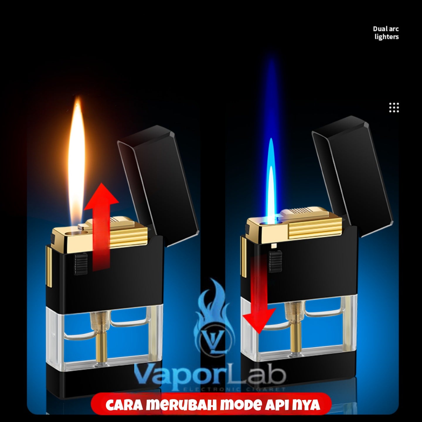 korek api dual mode bara las atau api ada kaca indikator gas transparant joox jet 2 in 1 refillable gas lighter ada denting