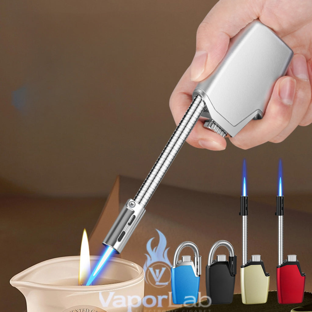 korek api bara las refillable gas torch bbq candle lighter pemantik kompor bisa tekuk fleksibel