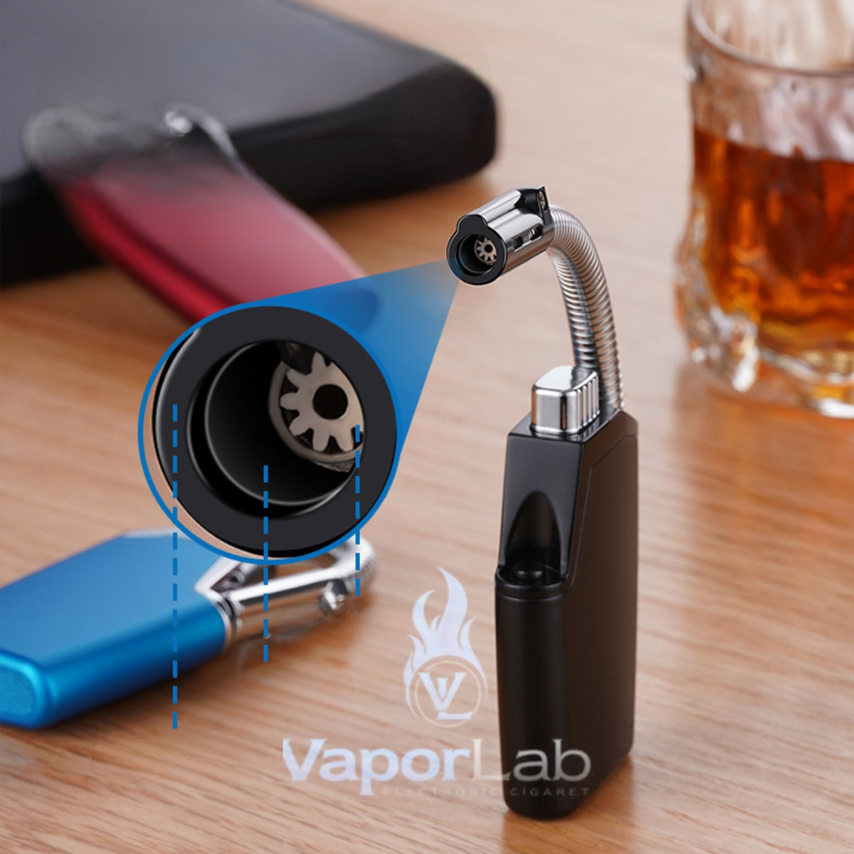 korek api bara las refillable gas torch bbq candle lighter pemantik kompor bisa tekuk fleksibel