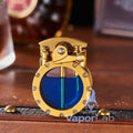 korek api klasik dengan kaca bulat transparant sumbu isi minyak vintage retro oil lighter giftbox
