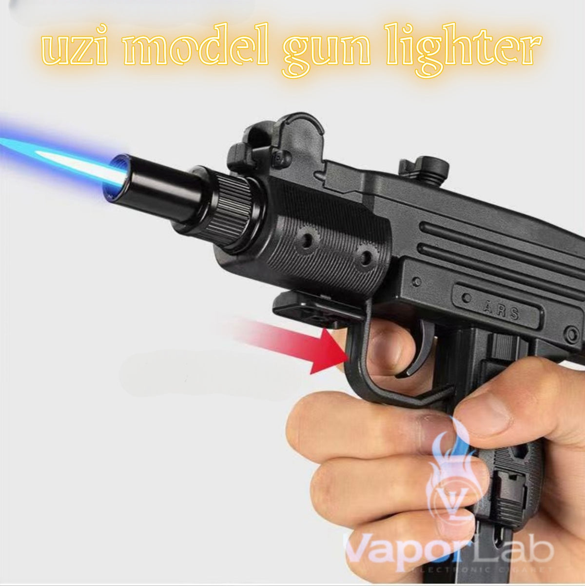 korek api bara las replika model kit pistol uzzi gun display jet torch refillable gas lighter 037B