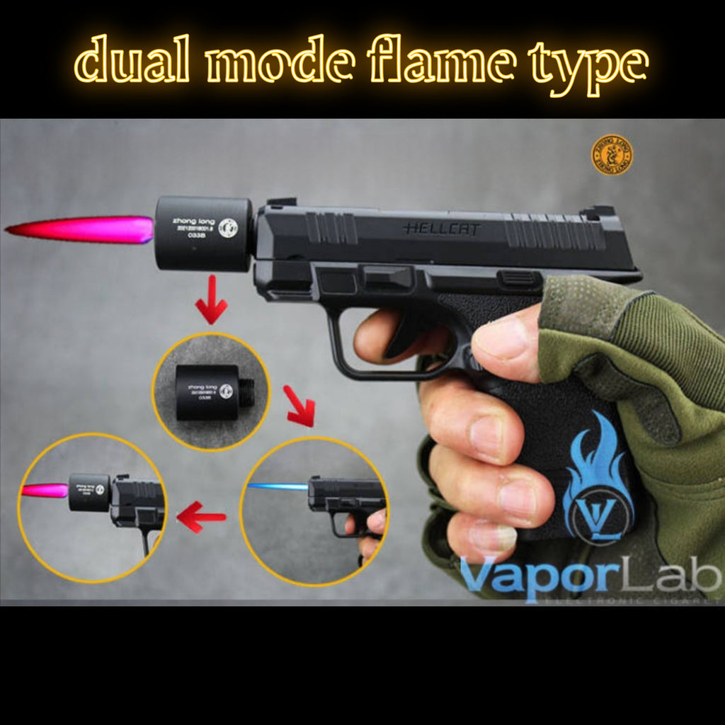 korek api gas bara las model replika pistol glok 1911 hellcat mini gun jet torch refillable gas lighter with tactical giftbox display