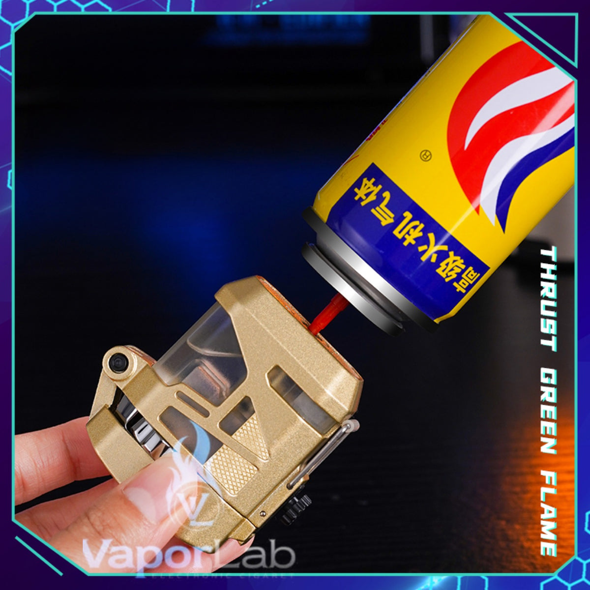 korek api bara unik refillable gas jet torch metal led lighter transparant kemasan giftbox windproof