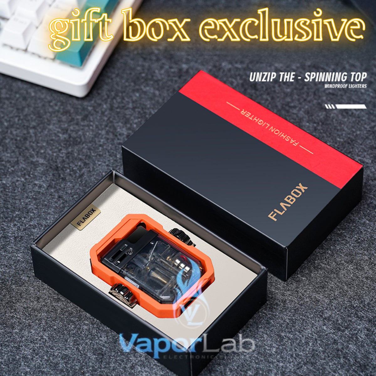 korek api bara spinner spinning gyro jet torch refillable gas lighter transparant flabox keren unik windproof
