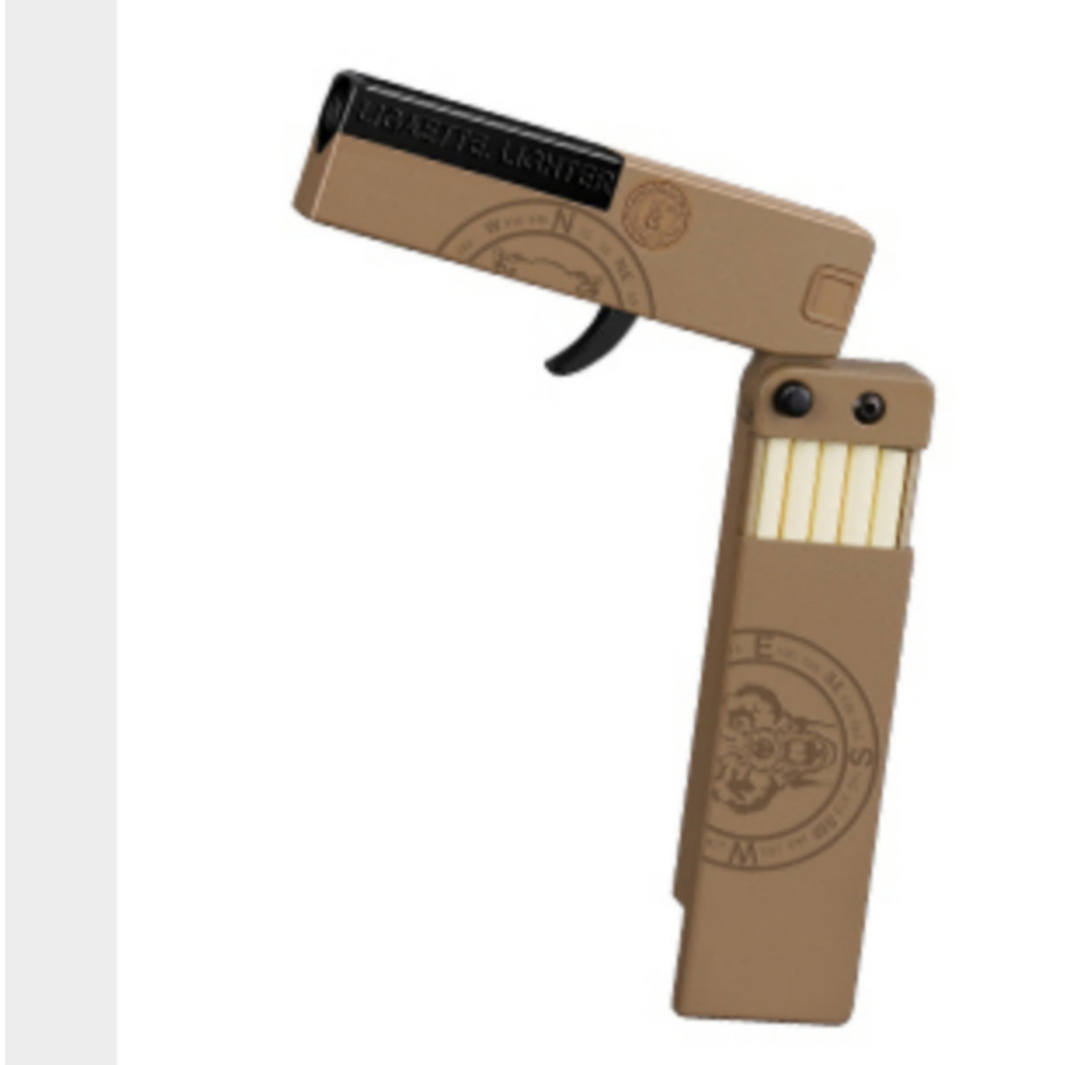 korek api tactical bara las model pistol lipat folding gun jet refillable gas lighter case zhonglong plus kotak simpan rokok dengan box exclusive