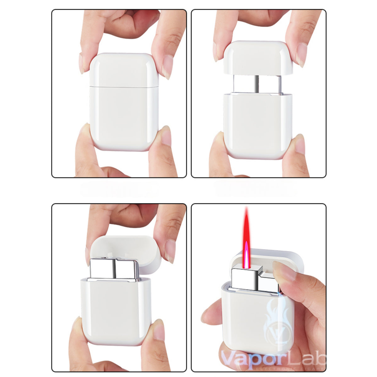 korek api bara merah model earpods airpods reffillable gas jet torch lighter unik lucu 2535