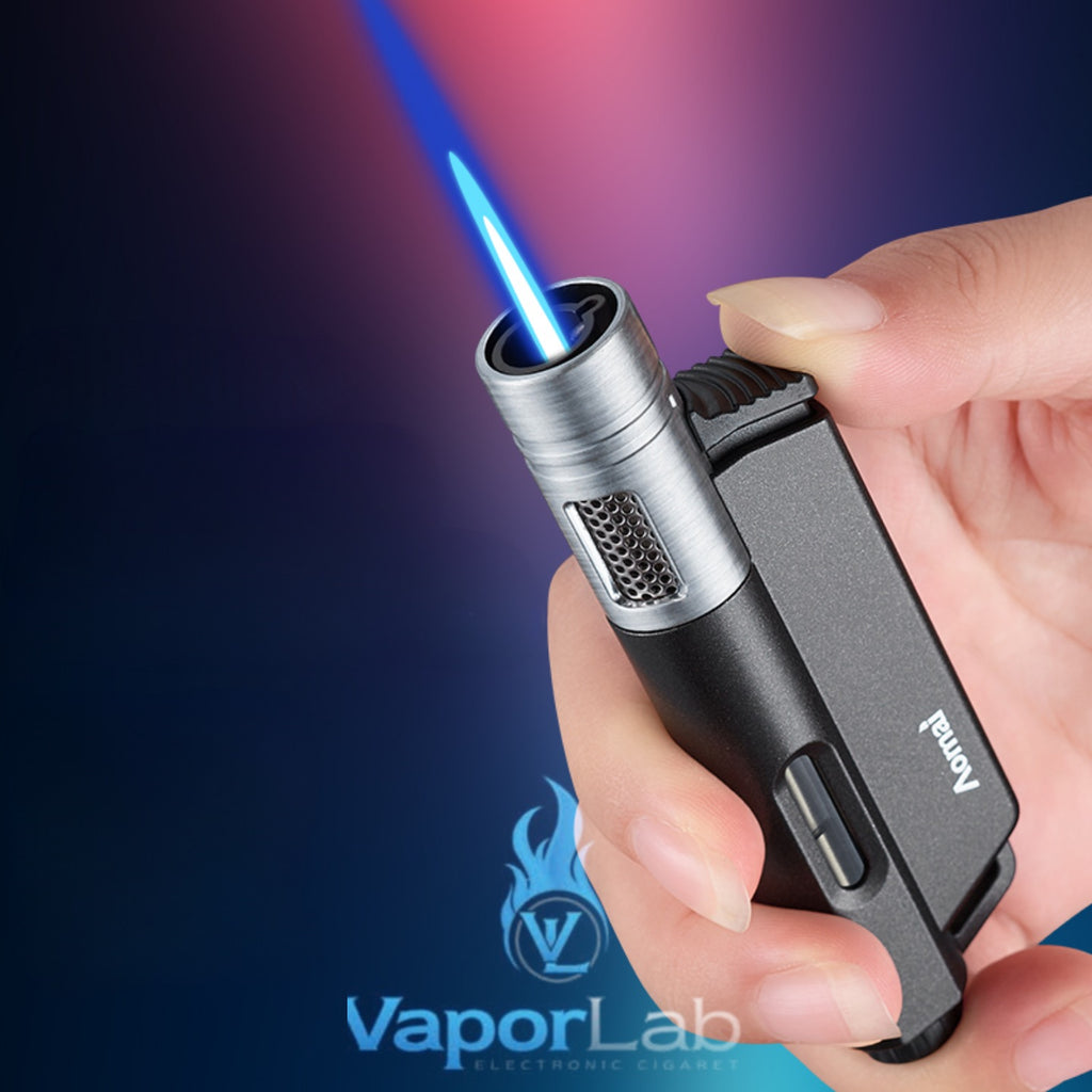 korek api bara las AOMAI jet flame torch refillable gas metal lighter dengan indikator gas transparant