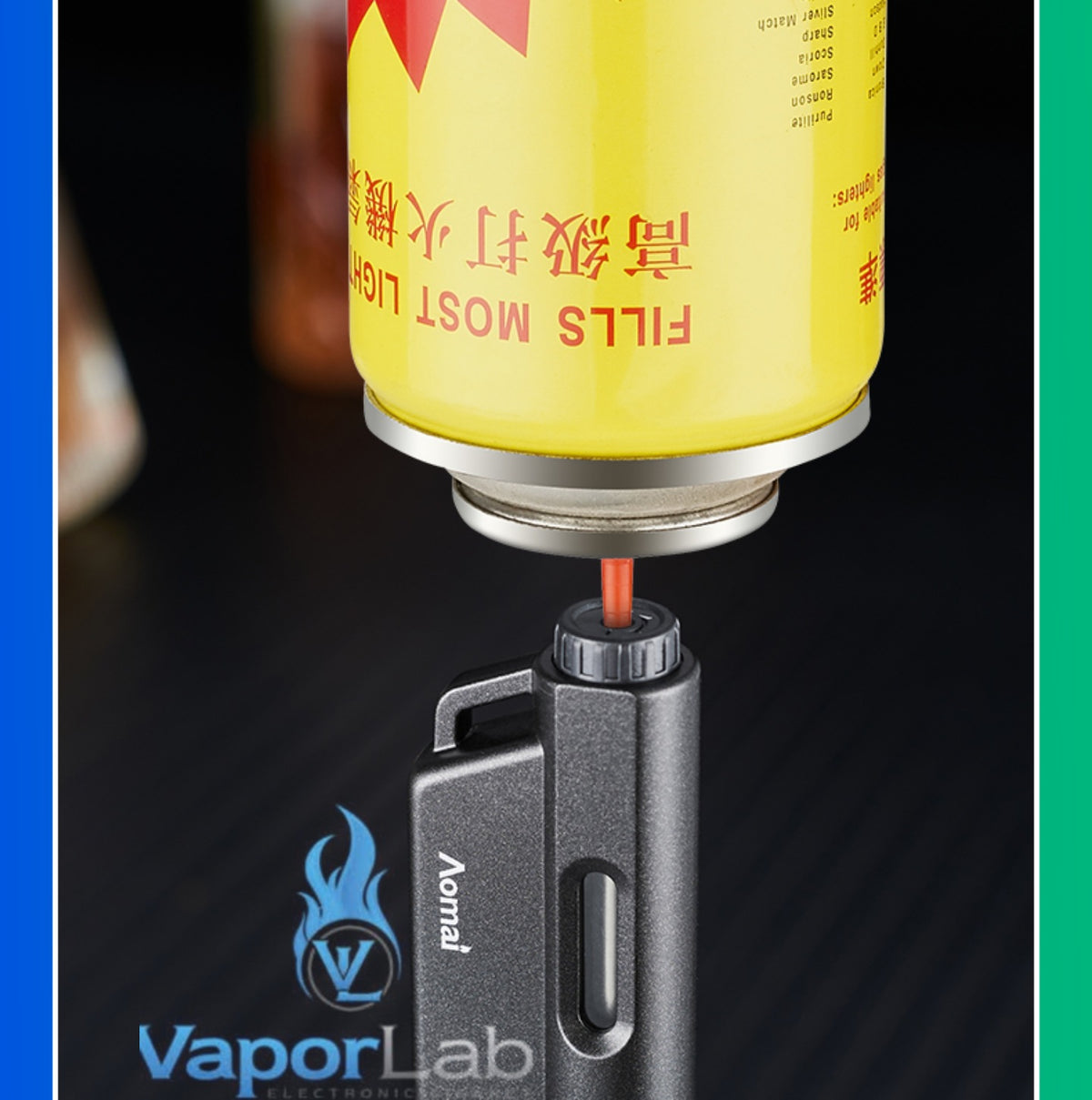 korek api bara las AOMAI jet flame torch refillable gas metal lighter dengan indikator gas transparant