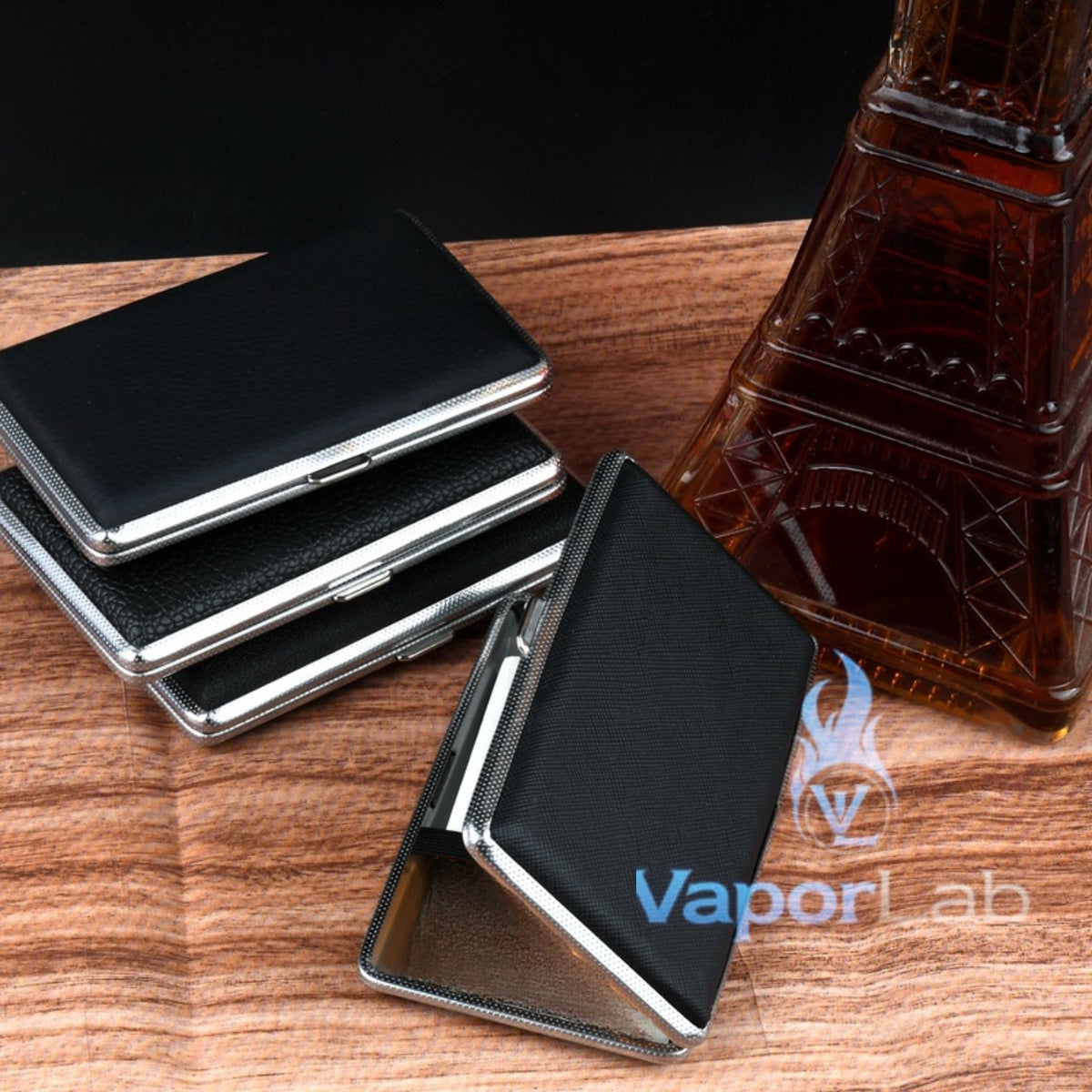 kotak box tempat simpan rokok universal all size bahan besi metal stainless dan kulit imitasi cigarette case murah polos