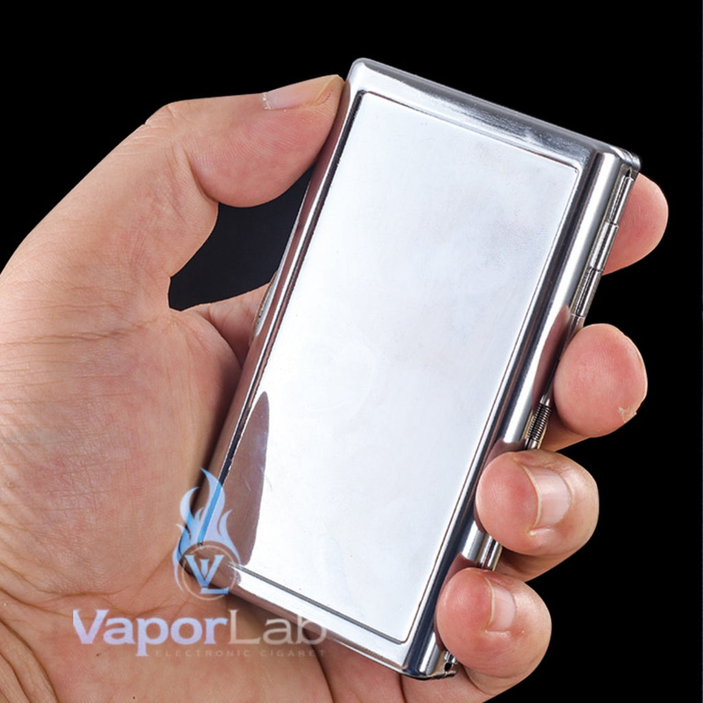 kotak box tempat simpan rokok universal all size bahan besi metal stainless dan kulit imitasi cigarette case murah polos