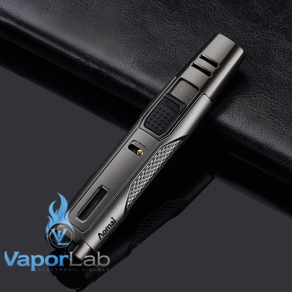 korek api bara las AOMAI dual jet torch refillable gas lighter pemantik bbq dengan indikator gas