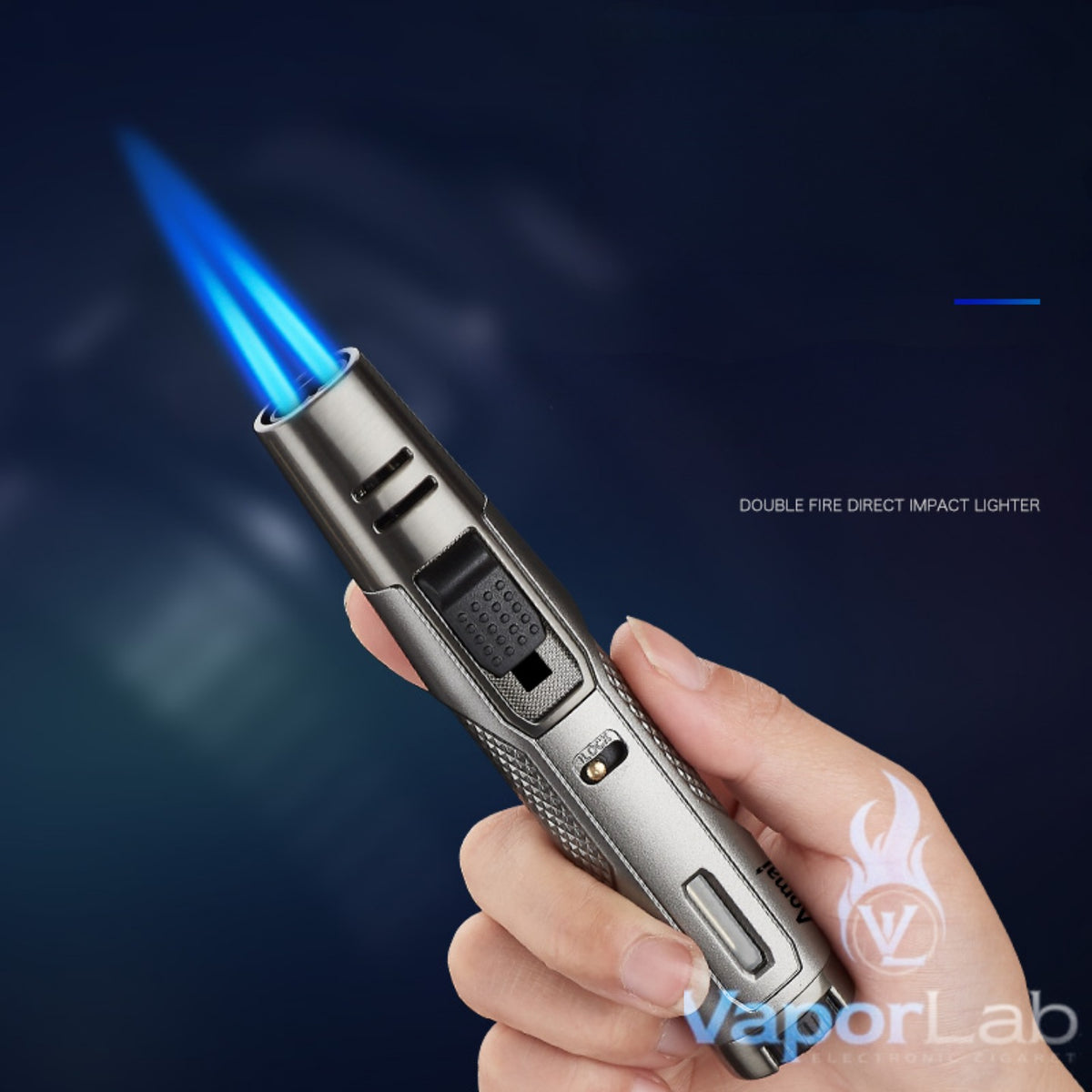 korek api bara las AOMAI dual jet torch refillable gas lighter pemantik bbq dengan indikator gas