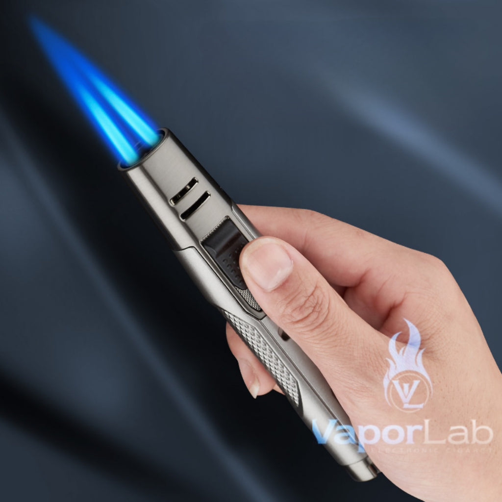 korek api bara las AOMAI dual jet torch refillable gas lighter pemantik bbq dengan indikator gas
