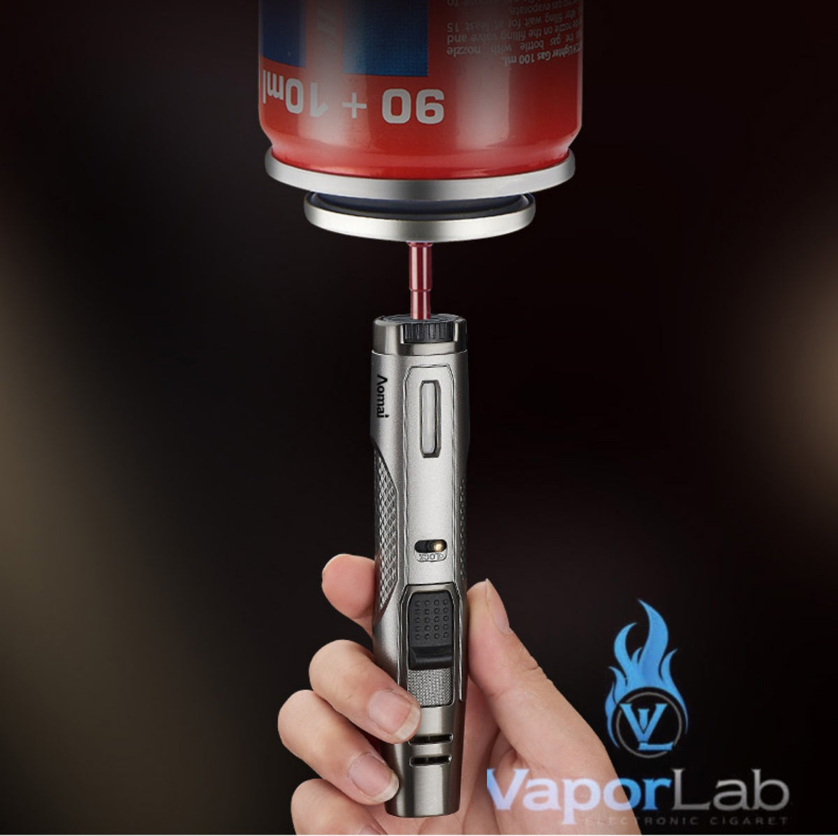korek api bara las AOMAI dual jet torch refillable gas lighter pemantik bbq dengan indikator gas