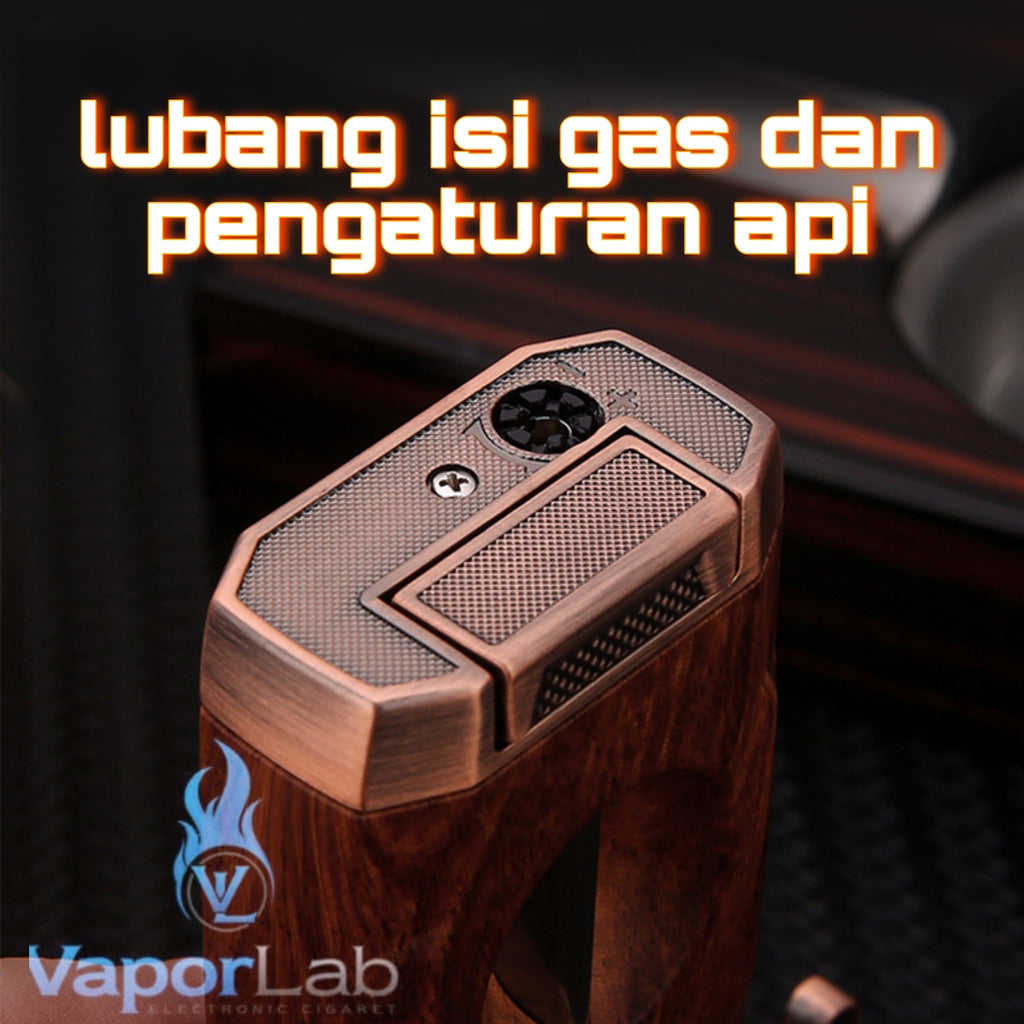 korek api cerutu bara las HONEST dengan pemotong cigar cutter jet torch refillable gas lighter for cigar