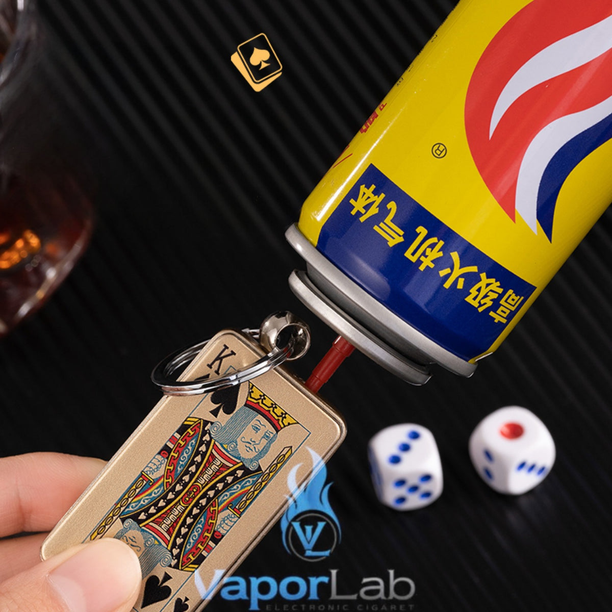 korek api bara pemantik geser sliding model kartu remi joker keychain refillable gas lighter dengan gantungan kunci