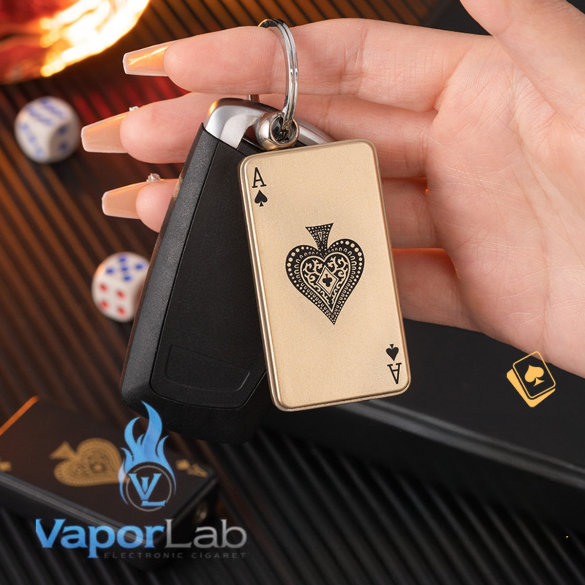 korek api bara pemantik geser sliding model kartu remi joker keychain refillable gas lighter dengan gantungan kunci