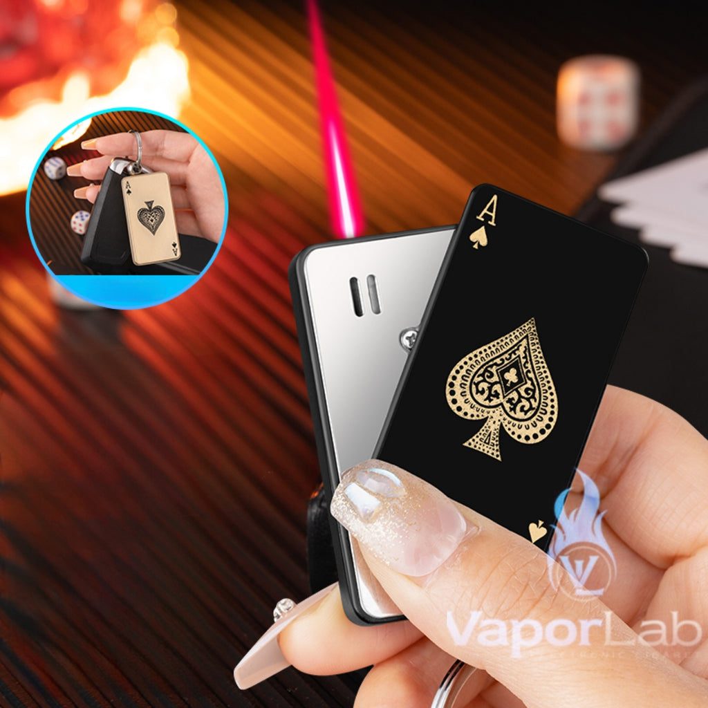 korek api bara pemantik geser sliding model kartu remi joker keychain refillable gas lighter dengan gantungan kunci