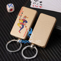 korek api bara pemantik geser sliding model kartu remi joker keychain refillable gas lighter dengan gantungan kunci