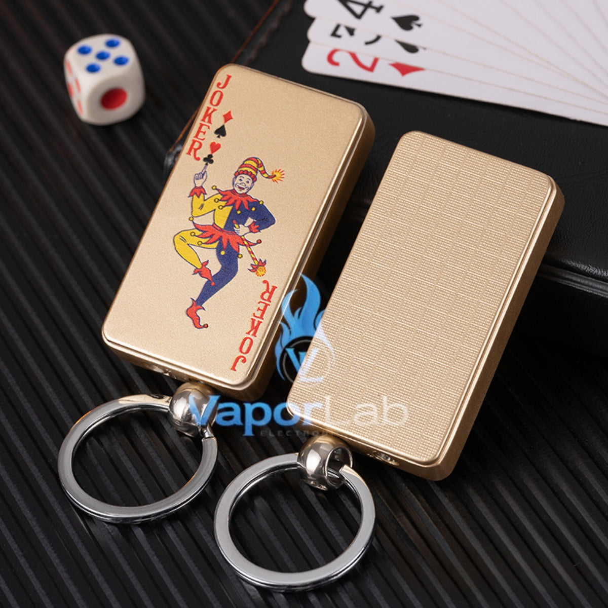 korek api bara pemantik geser sliding model kartu remi joker keychain refillable gas lighter dengan gantungan kunci