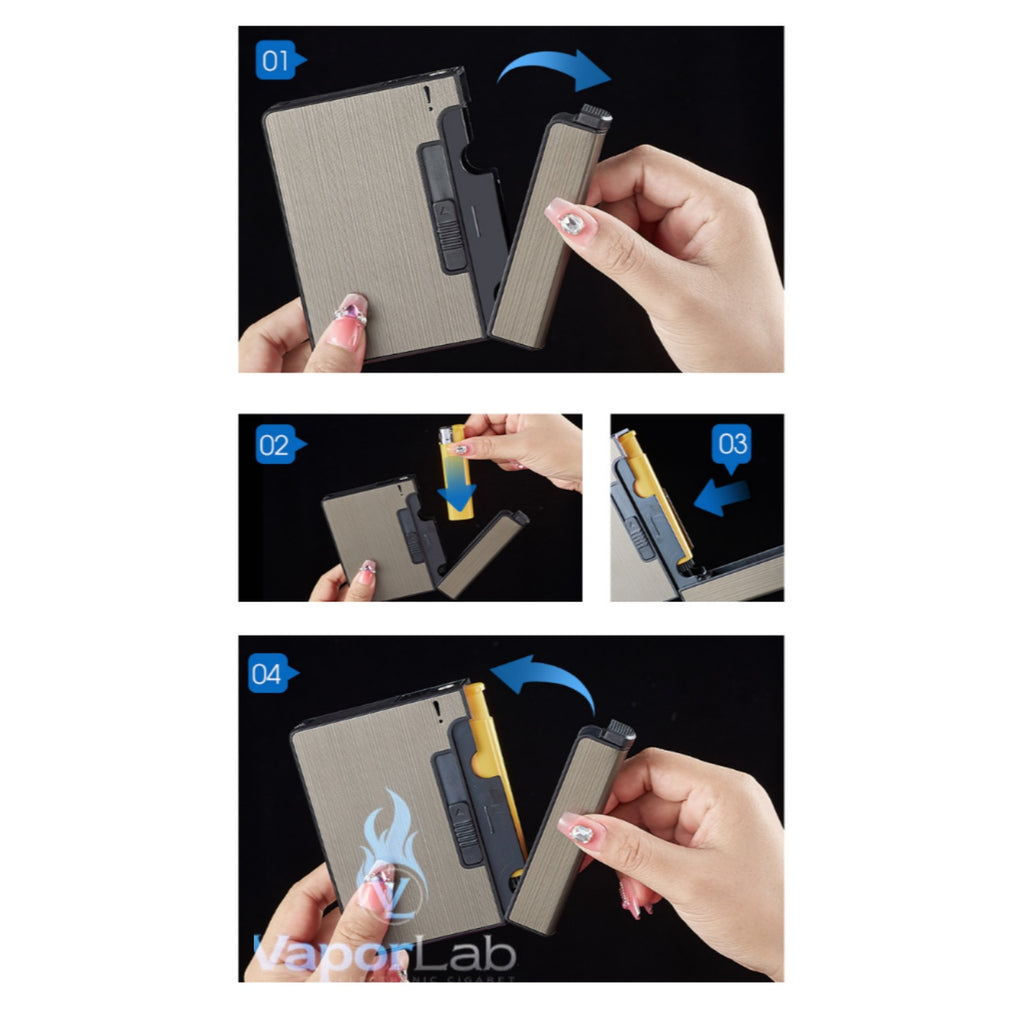 kotak box tempat simpan rokok merk focus YH117 muat 16 batang gg surya cigarette case lighter plus korek api disposable lighter