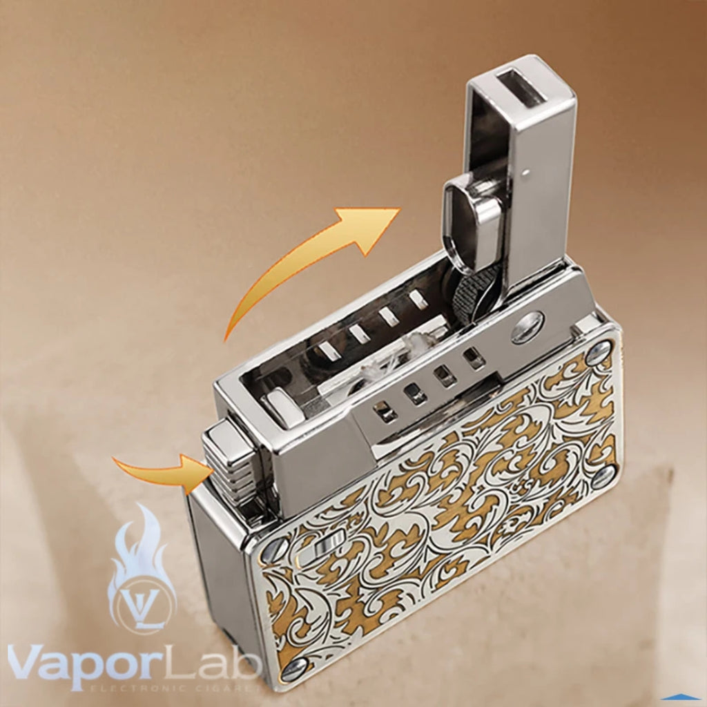 korek api metal classic pakai sumbu batu api isi minyak premium vintage  retro oil lighter CHIEF windproof with giftbox