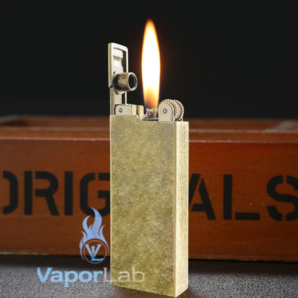 korek api classic pakai sumbu kapas isi minyak slim polos vintage brass retro oil lighter yubang with giftbox 2833