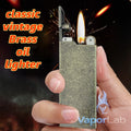 korek api classic pakai sumbu kapas isi minyak slim polos vintage brass retro oil lighter yubang with giftbox 2833