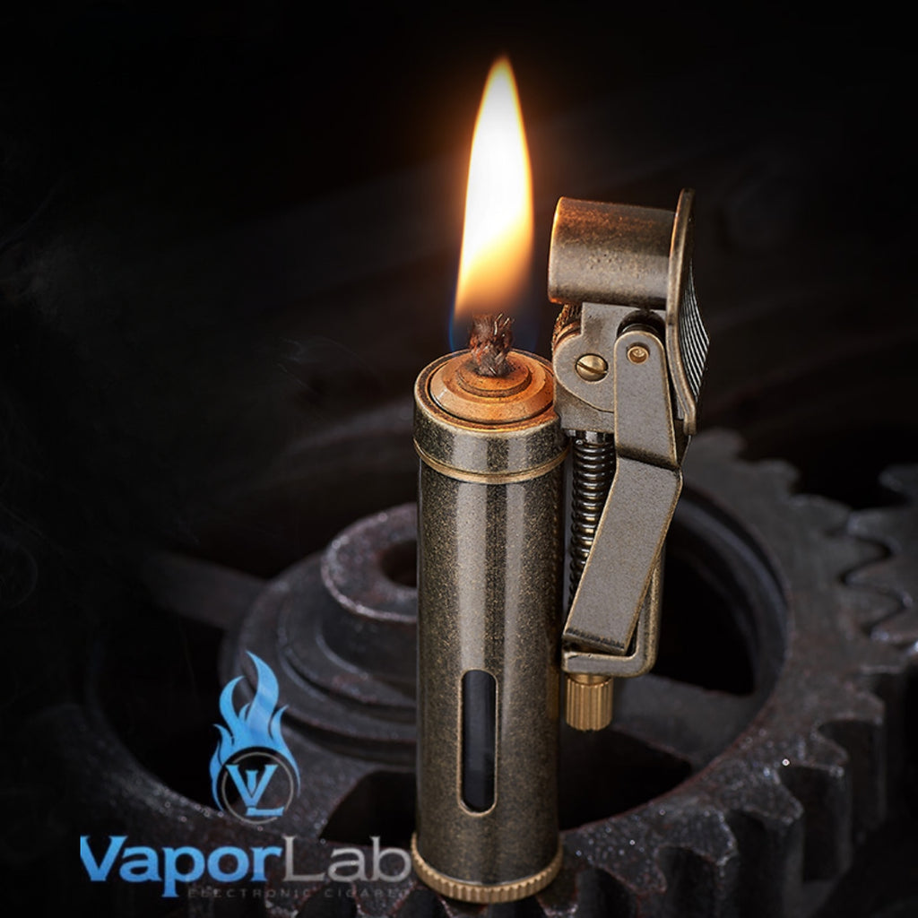 korek api classic pakai sumbu minyak retro vintage brass oil kerosene lighter yubang 2835 with gift box dan kaca indikator transparant